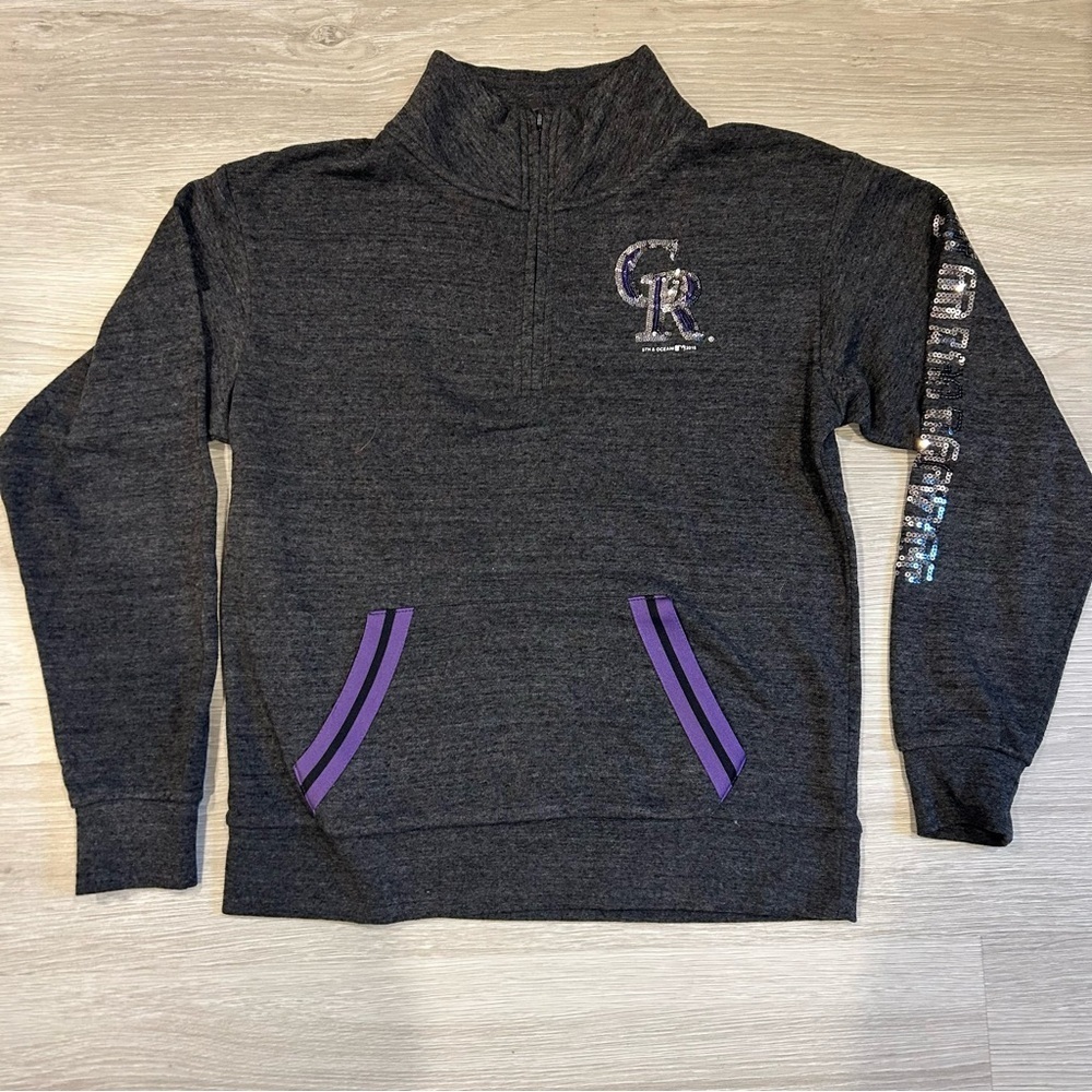 New Era Women's Colorado Rockies quarter zip with sequence - XS